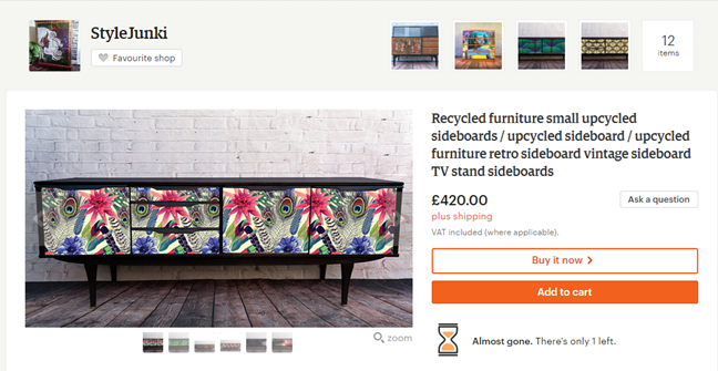 A screenshot of the Etsy website