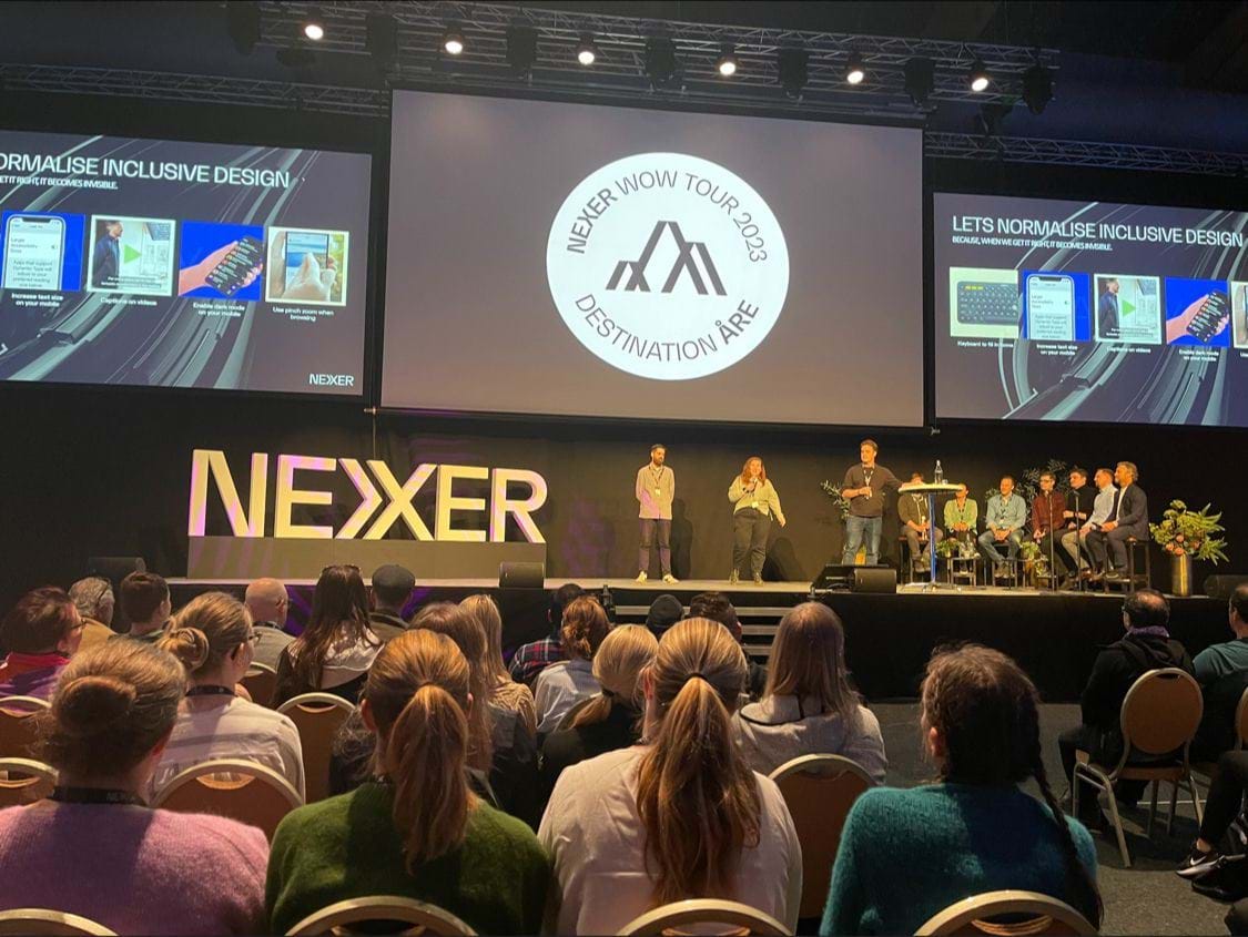 Molly Watt, Danny Lancaster and Chris Bush onstage at the WoW conference.