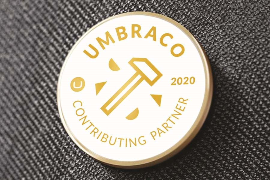 Umbraco Contributing Gold Partner 2020 pin badge