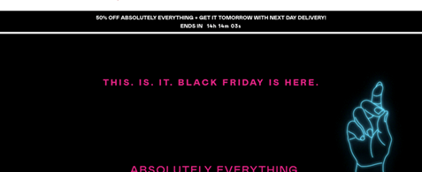 A screenshot of the Nasty Gal website