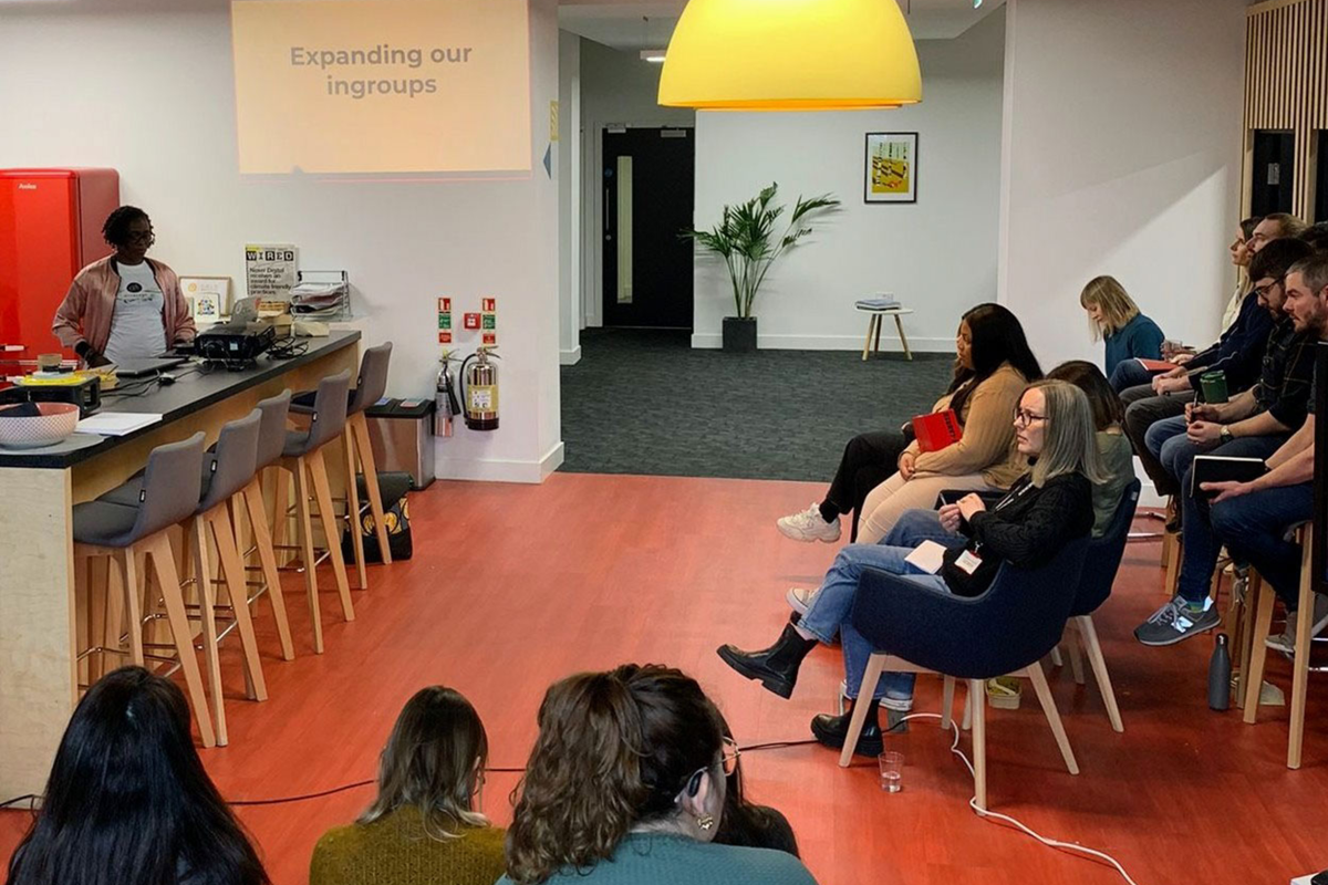 Diverse & Equal Founder Annette Joseph speaking to the team at the Nexer Digital offices