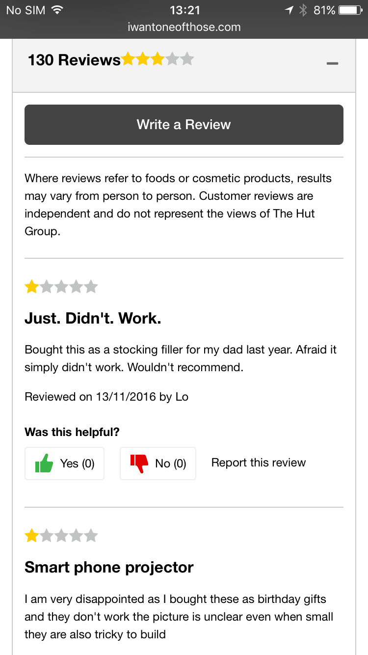 IWOOT.com reviews page